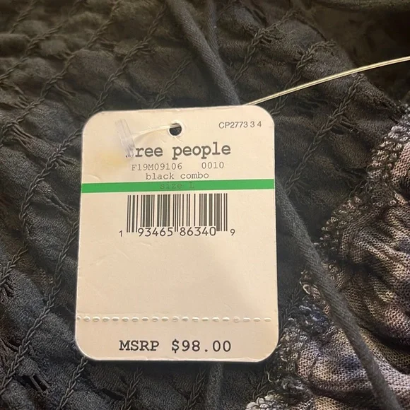 Free People Black Lace Trim Tie-Dye Dress - Picture 5 of 5